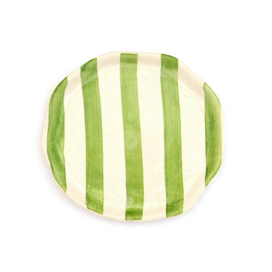Leher Stripe Hand-Painted Ceramic Plate - Mint Green by Modus & Mood