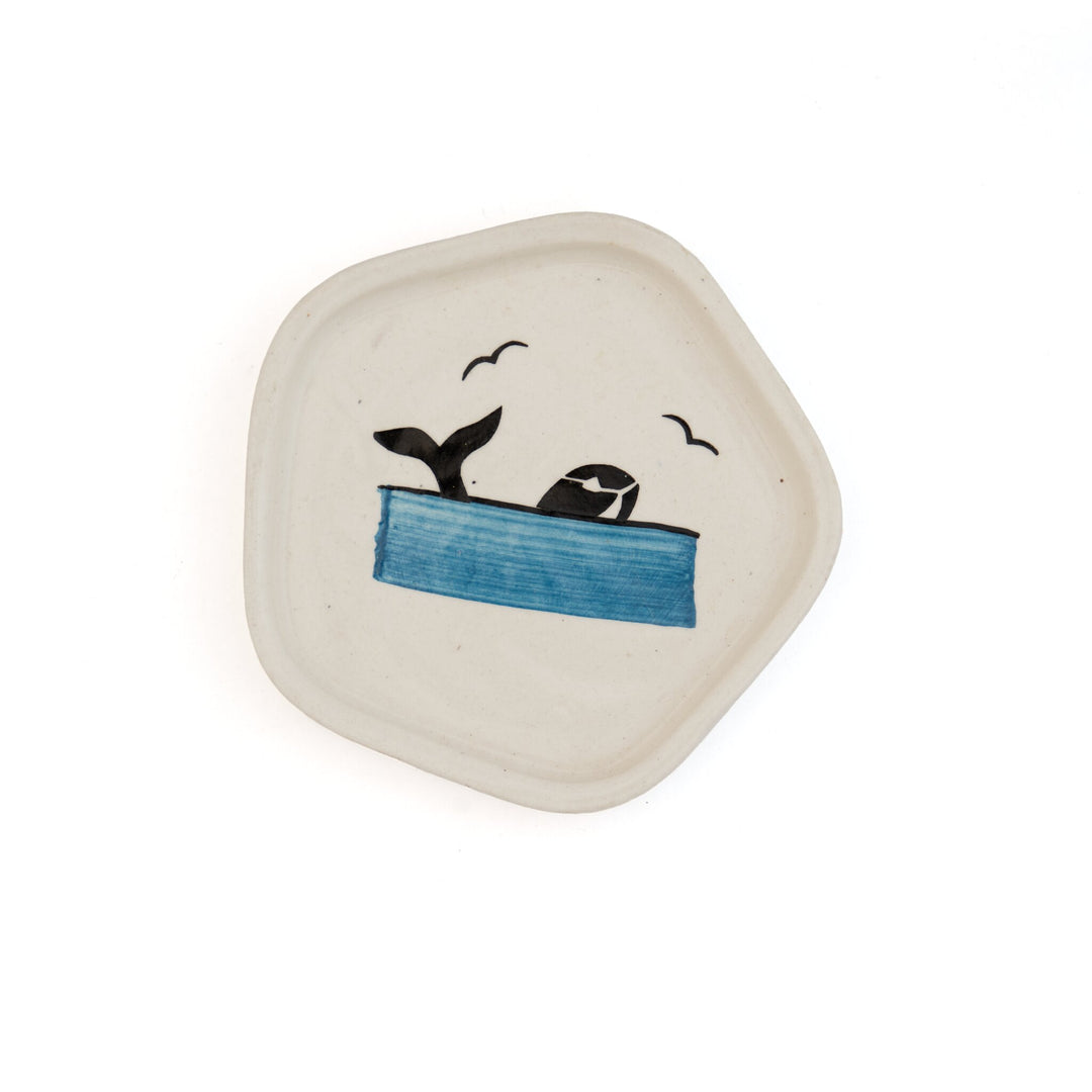 Blue Dolphin Hand-Painted Ceramic Trinket Dish by Modus & Mood