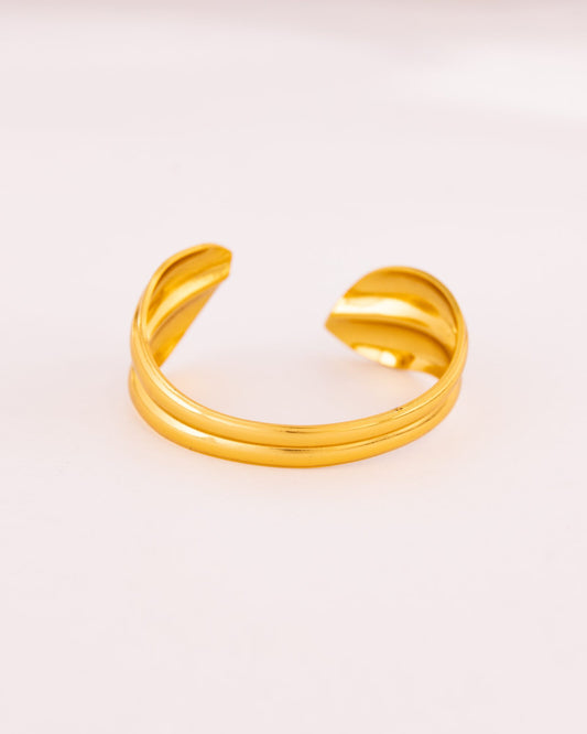 Double-Band Anti-Tarnish Cuff Bracelet - view 2 of 4