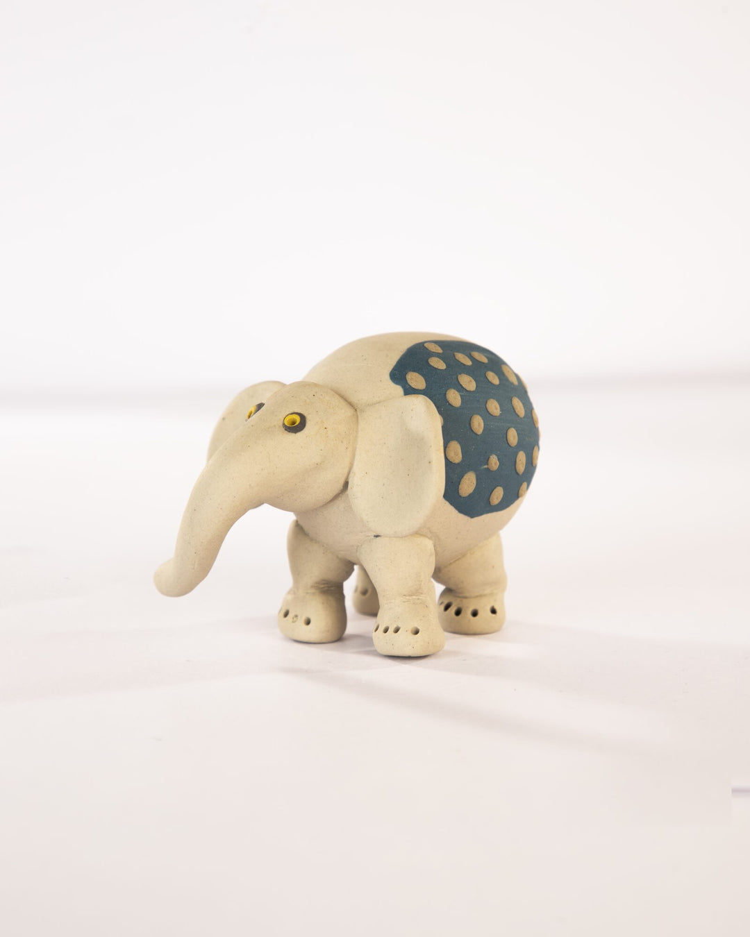 Little Hathi Nerikomi Ceramic Elephant Figurine - Indigo - view 2 of 4