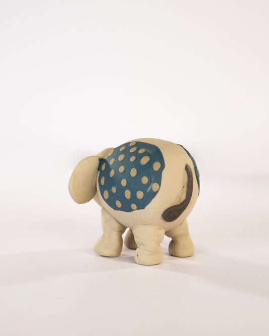 Little Hathi Nerikomi Ceramic Elephant Figurine - Indigo - view 4 of 4