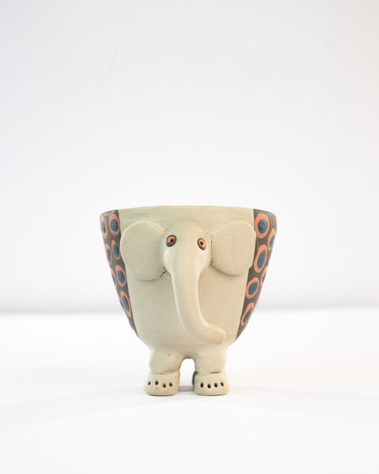 Hathi Elephant Nerikomi Ceramic Planter - Rust Rings by Modus & Mood