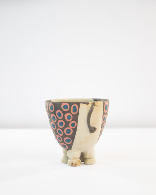 Hathi Elephant Nerikomi Ceramic Planter - Rust Rings - view 3 of 5