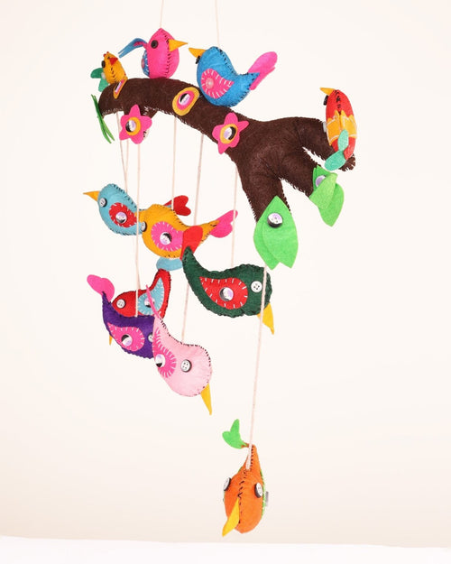 Embroidered Wool-Felt Bird Nursery Mobile by Modus & Mood