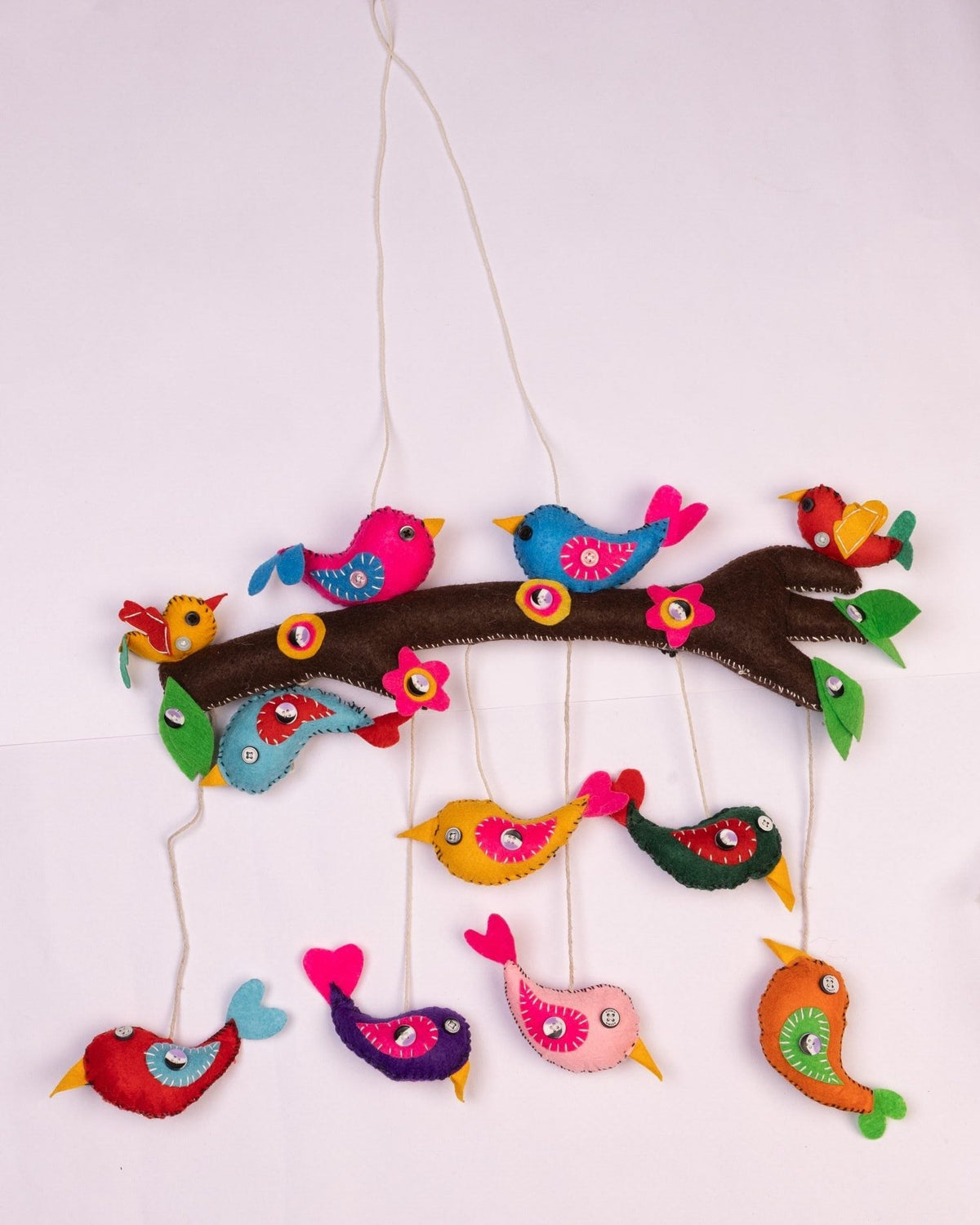 Embroidered Wool-Felt Bird Nursery Mobile - view 3 of 3
