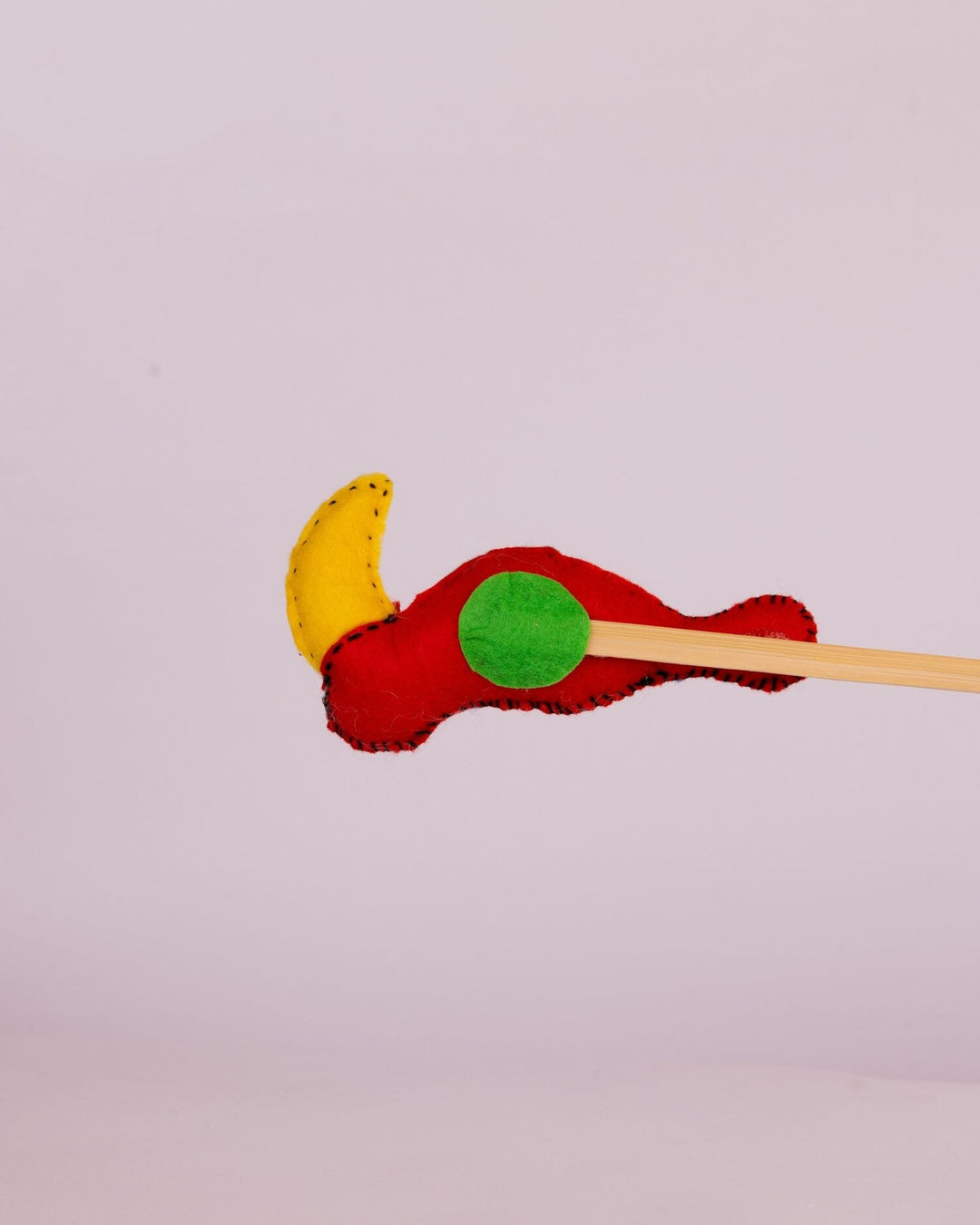 Embroidered Wool-Felt Bird Plant Stake - Turquoise - view 2 of 3