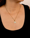 Enamel Fin Pendant Anti-Tarnish Necklace - Blue