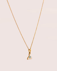 Enamel Fin Pendant Anti-Tarnish Necklace - Blue - view 2 of 4