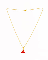 Enamel Fin Pendant Anti-Tarnish Necklace - Red - view 5 of 5