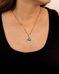 Enamel Fin Pendant Anti-Tarnish Necklace - Teal by Modus & Mood