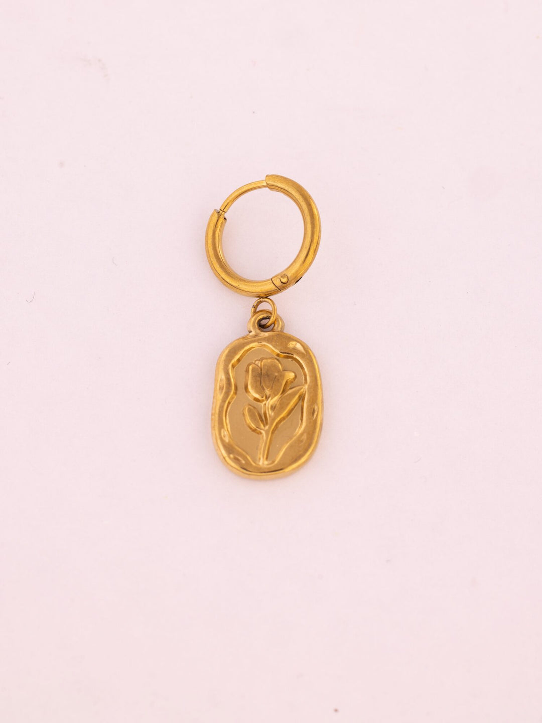 Oval Drop Anti-Tarnish Hoop Earrings - view 2 of 3