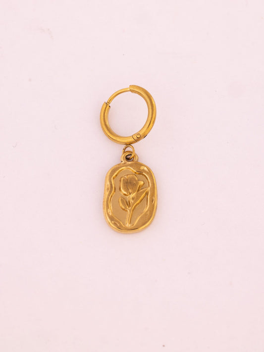 Oval Drop Anti-Tarnish Hoop Earrings - view 2 of 3