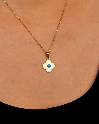 Evil Eye Flower Pendant Anti-Tarnish Necklace by Modus & Mood