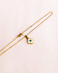 Evil Eye Flower Pendant Anti-Tarnish Necklace - view 2 of 4