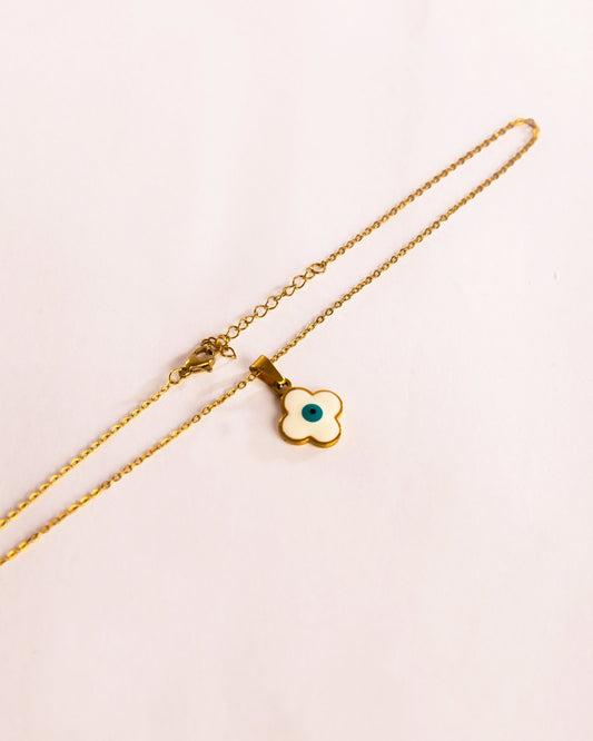 Evil Eye Flower Pendant Anti-Tarnish Necklace - view 2 of 4