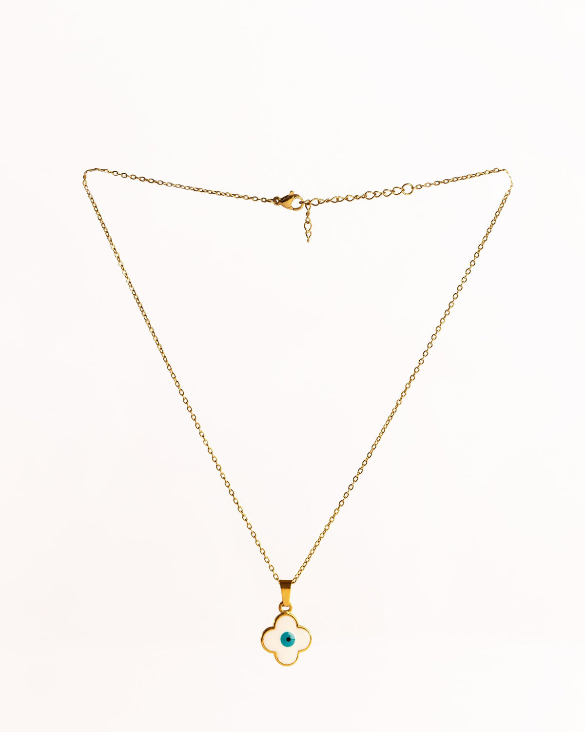Evil Eye Flower Pendant Anti-Tarnish Necklace - view 3 of 4
