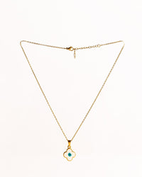 Evil Eye Flower Pendant Anti-Tarnish Necklace - view 3 of 4