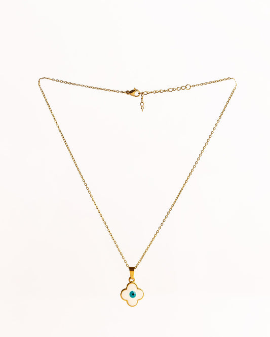 Evil Eye Flower Pendant Anti-Tarnish Necklace - view 3 of 4