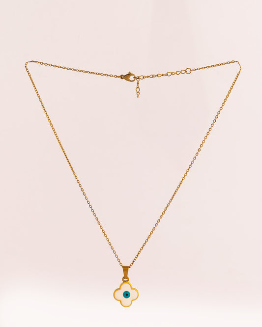 Evil Eye Flower Pendant Anti-Tarnish Necklace - view 4 of 4
