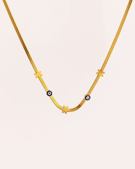 Evil Eye Station Anti-Tarnish Necklace - Blue - view 2 of 4