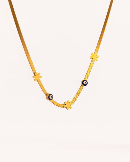 Evil Eye Station Anti-Tarnish Necklace - Blue - view 3 of 4