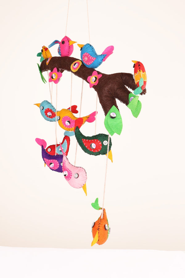 Embroidered Wool-Felt Bird Nursery Mobile by Modus & Mood