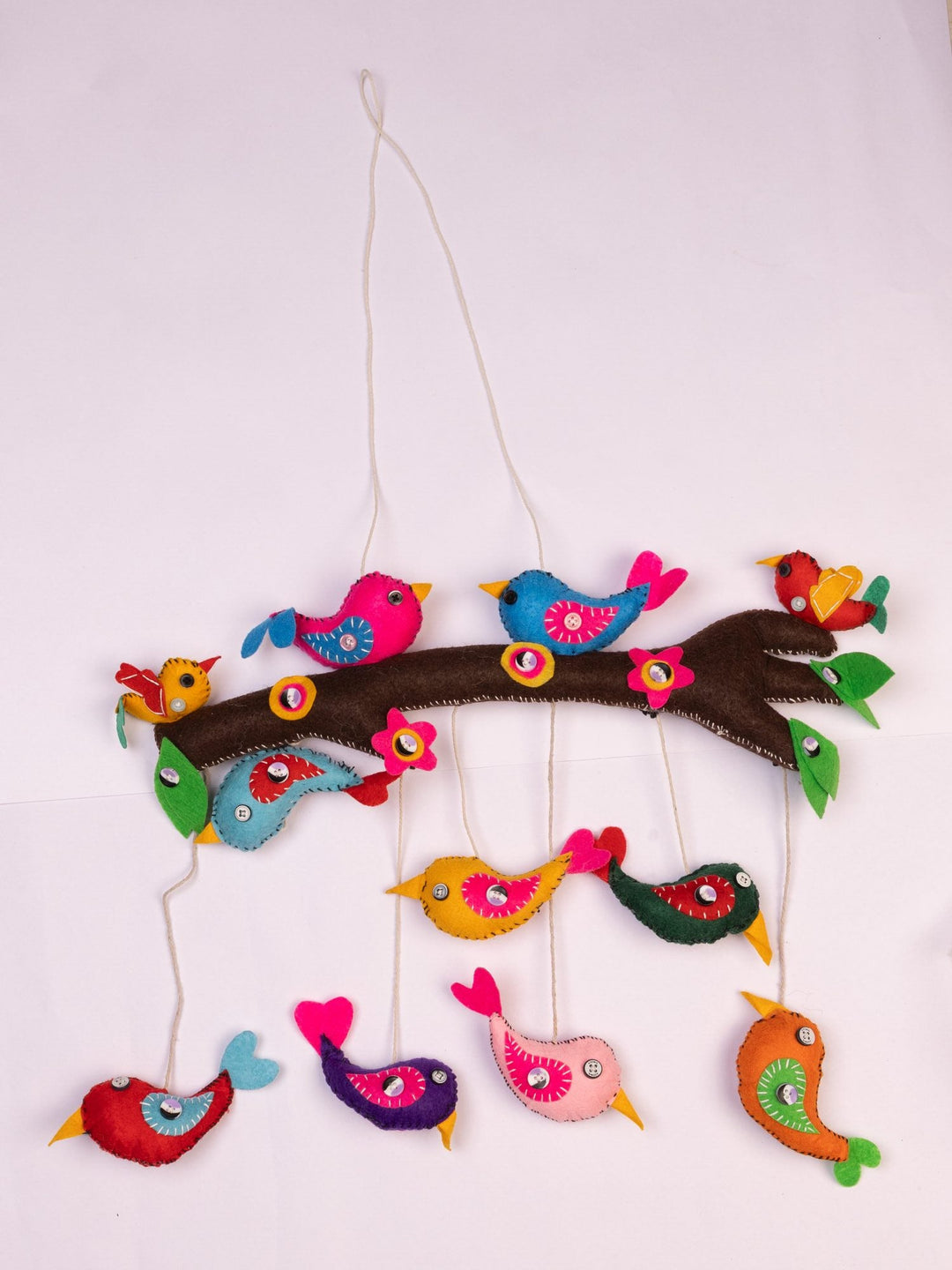 Embroidered Wool-Felt Bird Nursery Mobile - view 3 of 3