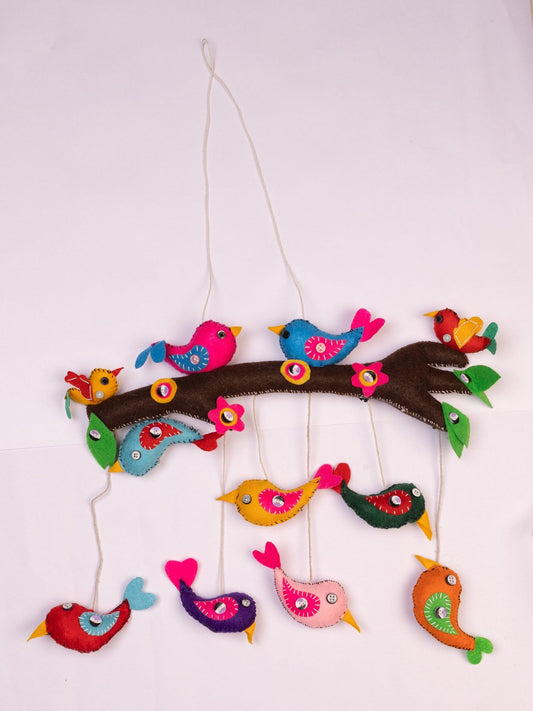 Embroidered Wool-Felt Bird Nursery Mobile - view 3 of 3