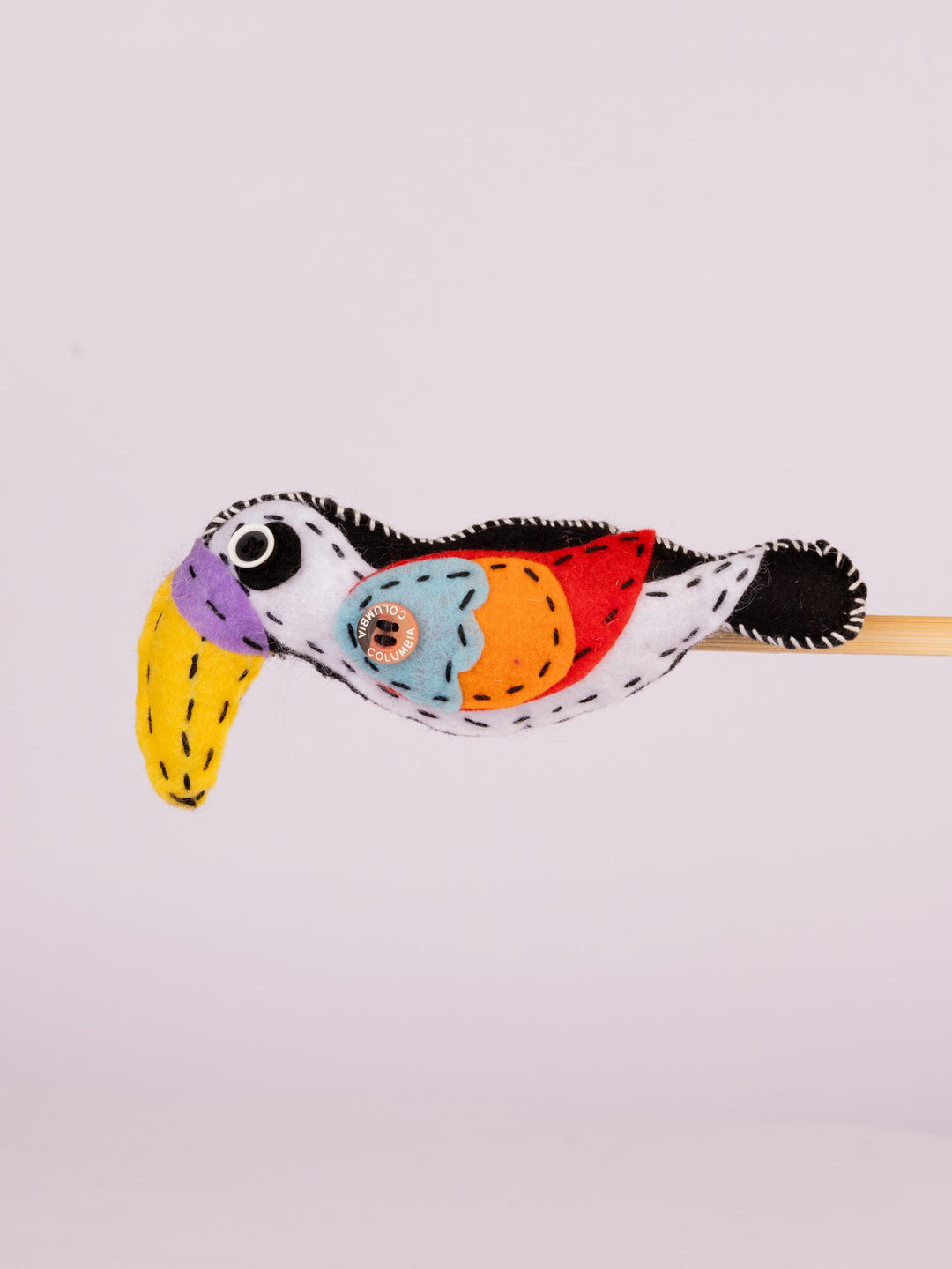 Embroidered Wool-Felt Bird Plant Stake - Multicolour by Modus & Mood