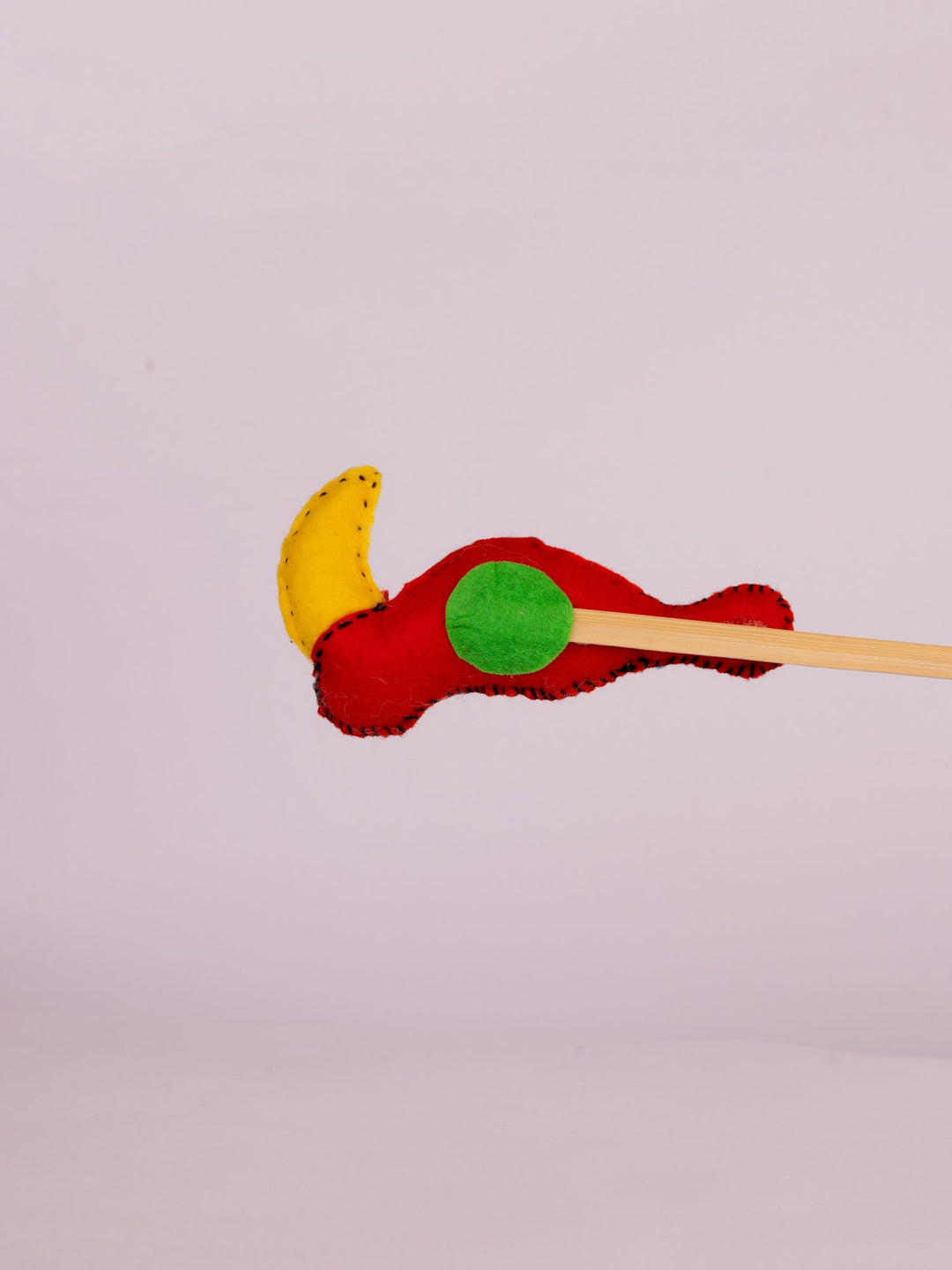 Embroidered Wool-Felt Bird Plant Stake - Turquoise - view 2 of 3
