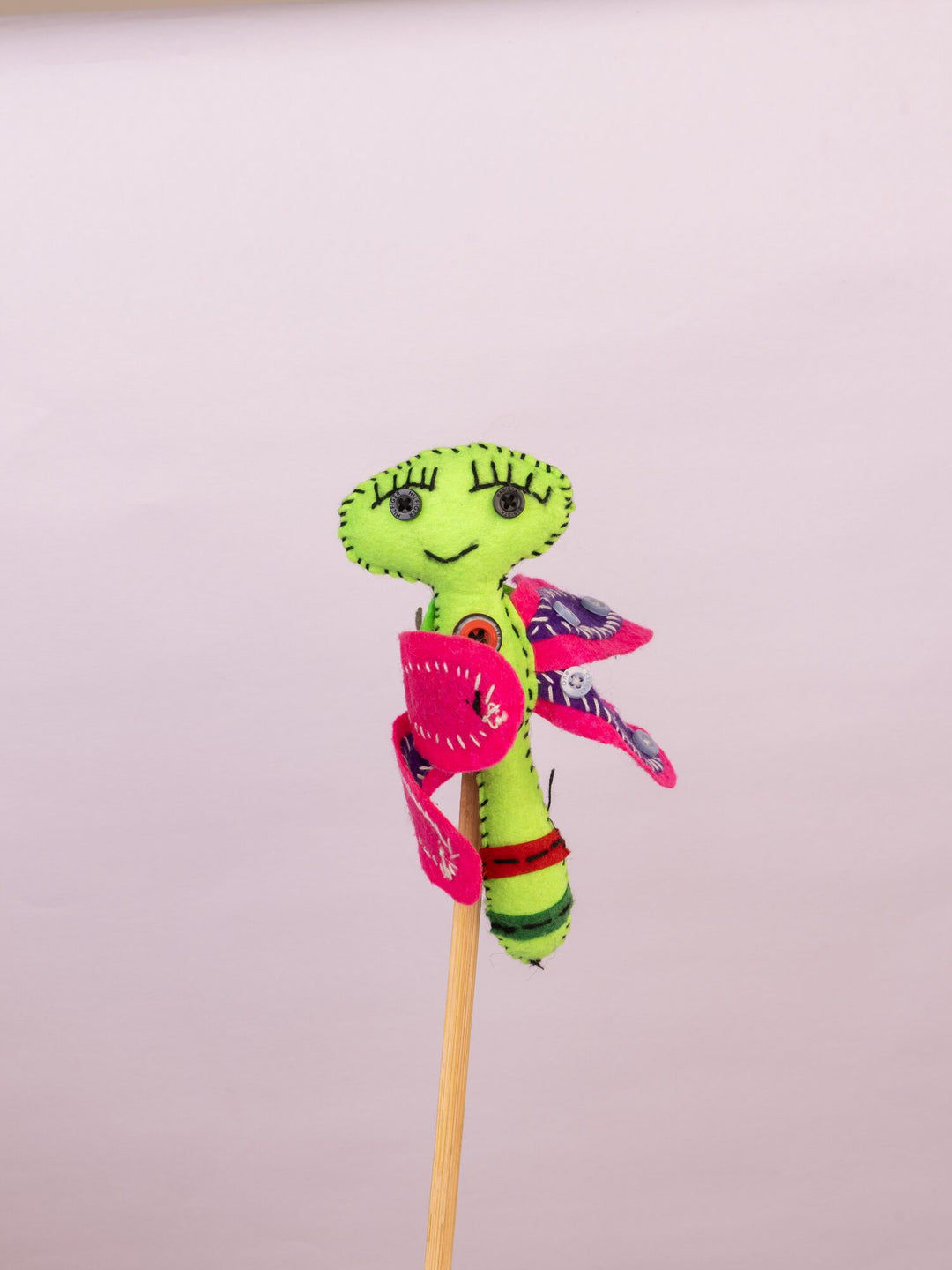 Flutter Embroidered Wool-Felt Butterfly Hanging - Green & Purple by Modus & Mood