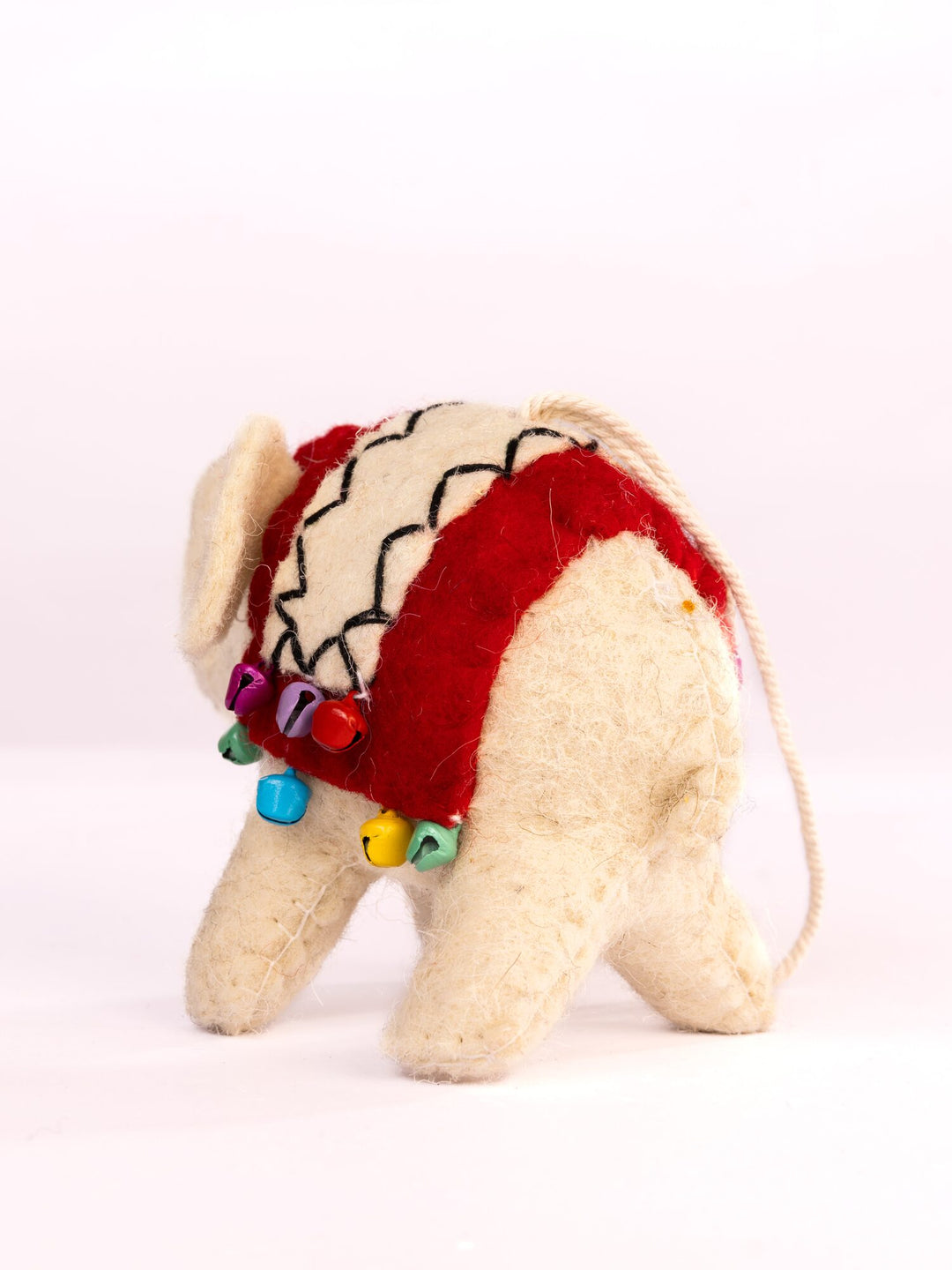 Raja Hathi Embroidered Wool-Felt Elephant Figurine - Red - view 2 of 4