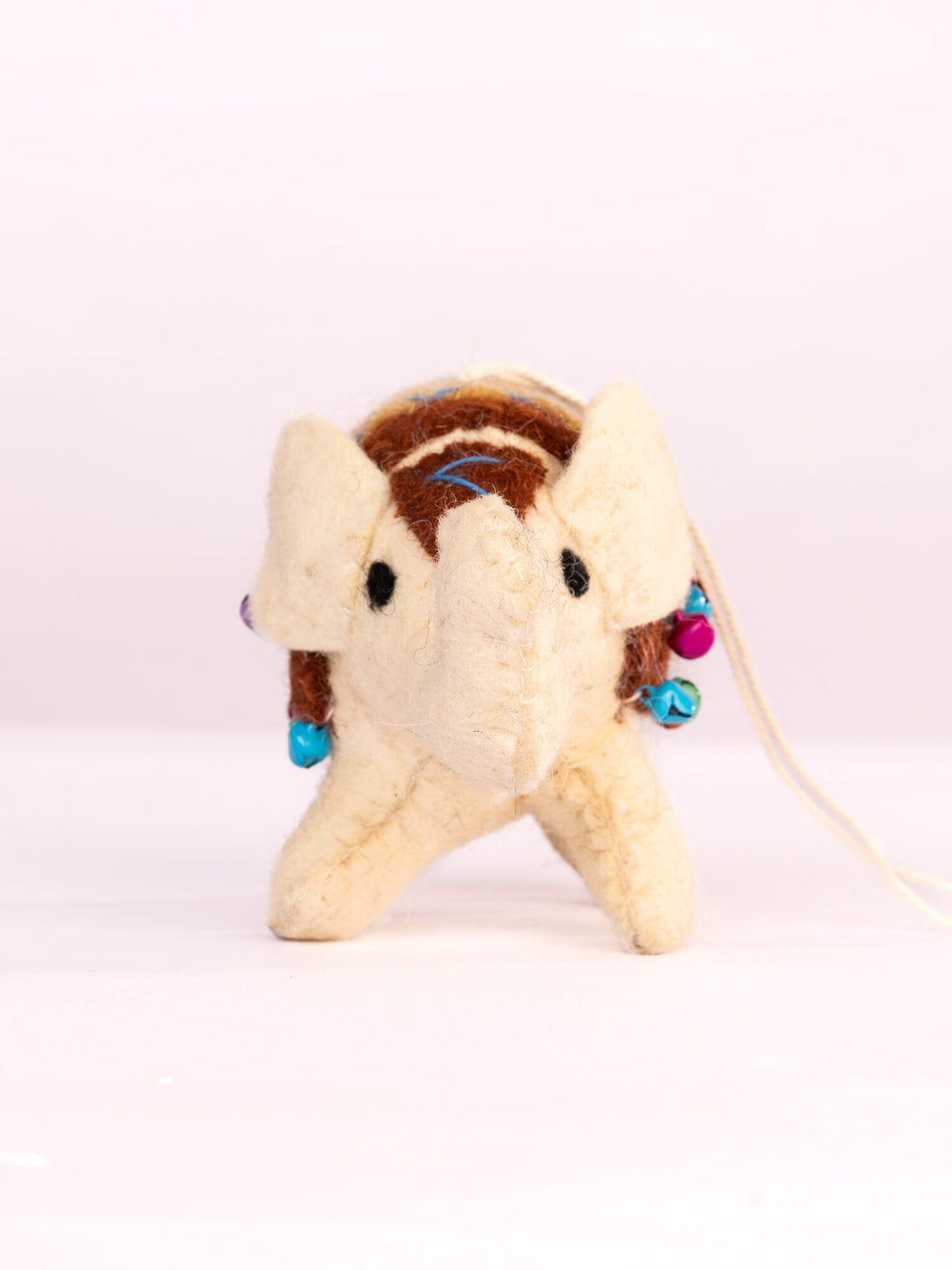 Raja Hathi Embroidered Wool-Felt Elephant Figurine - Rust by Modus & Mood