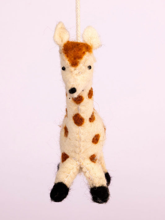 Spotted Wool-Felt Giraffe Figurine - view 3 of 3