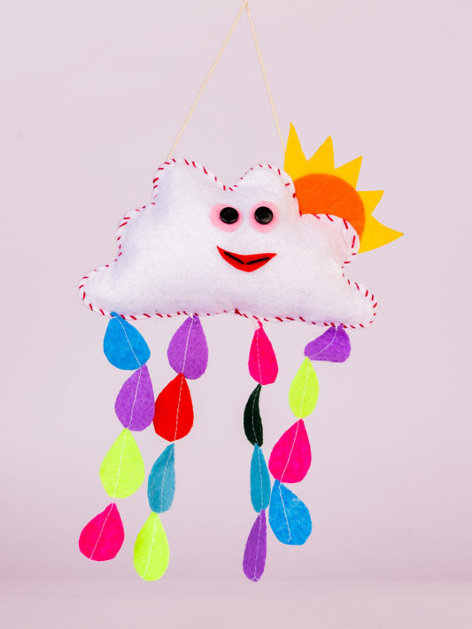 Rainbow Cloud Wool-Felt Nursery Hanging - view 2 of 4