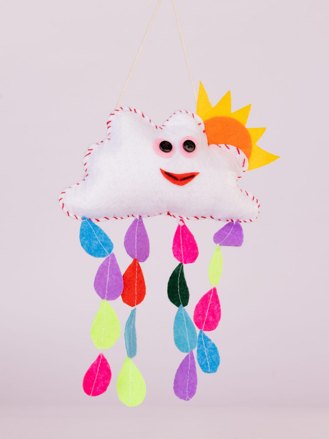 Rainbow Cloud Wool-Felt Nursery Hanging - view 3 of 4