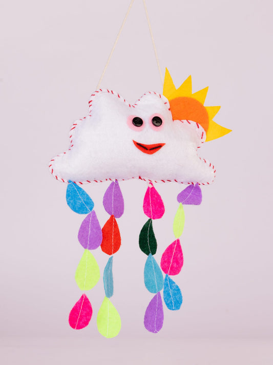 Rainbow Cloud Wool-Felt Nursery Hanging - view 3 of 4