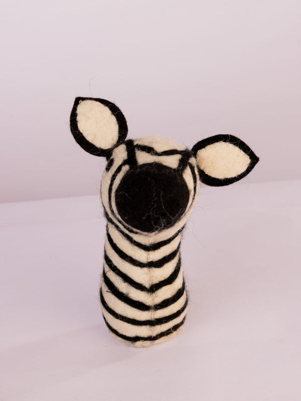 Striped Wool-Felt Zebra Figurine by Modus & Mood