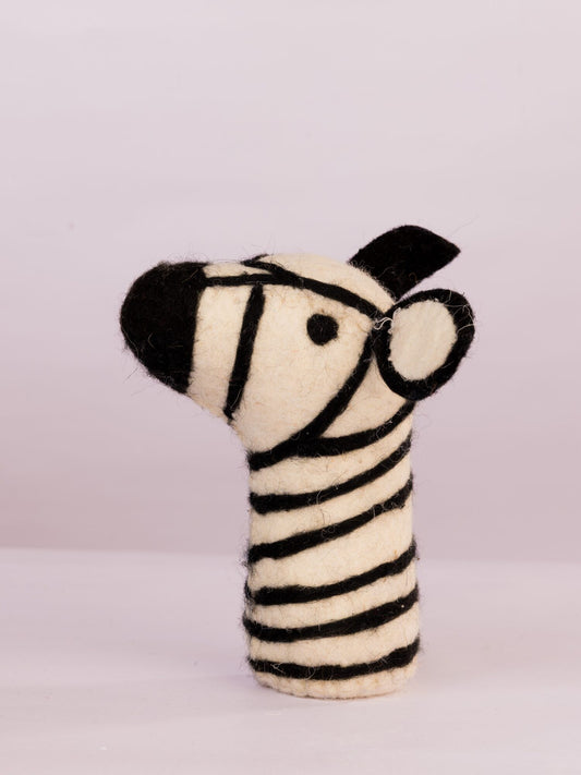 Striped Wool-Felt Zebra Figurine - view 3 of 3