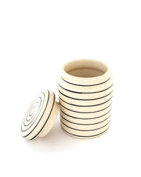 Fine Line Ceramic Storage Jar - Cream by Modus & Mood