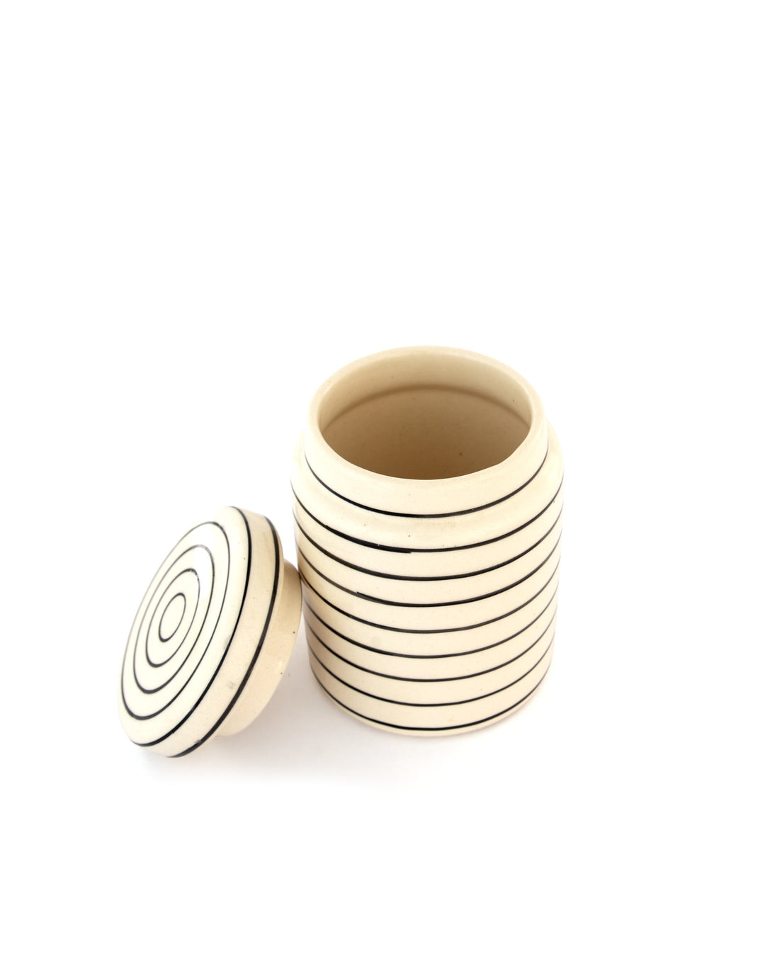 Fine Line Ceramic Storage Jar - Cream - view 2 of 5