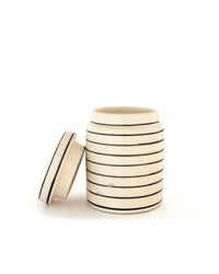 Fine Line Ceramic Storage Jar - Cream - view 3 of 5