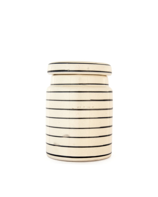 Fine Line Ceramic Storage Jar - Cream - view 5 of 5