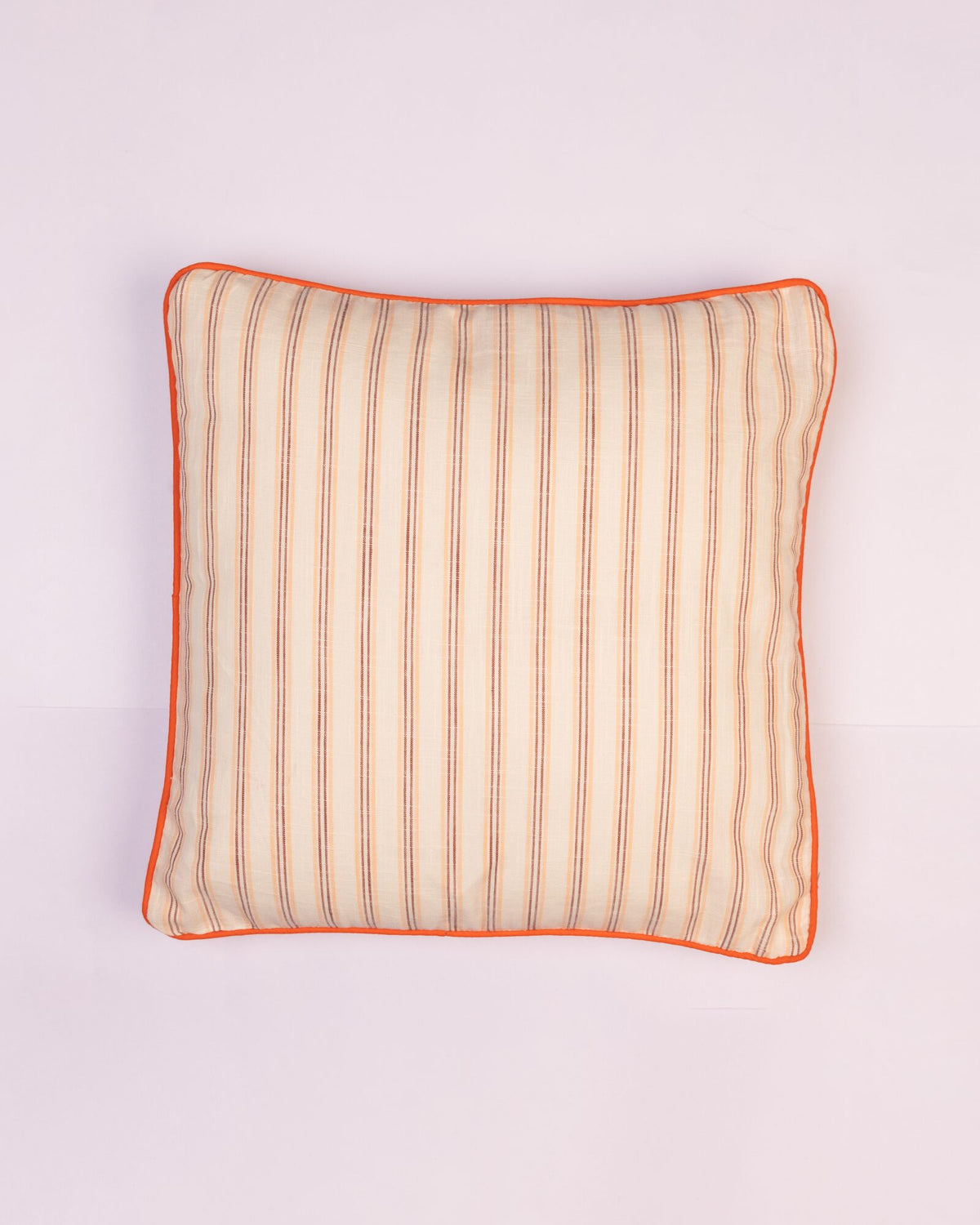 Fine Stripe Cotton Cushion Cover - Peach - view 2 of 4