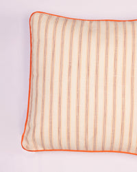 Fine Stripe Cotton Cushion Cover - Peach - view 3 of 4