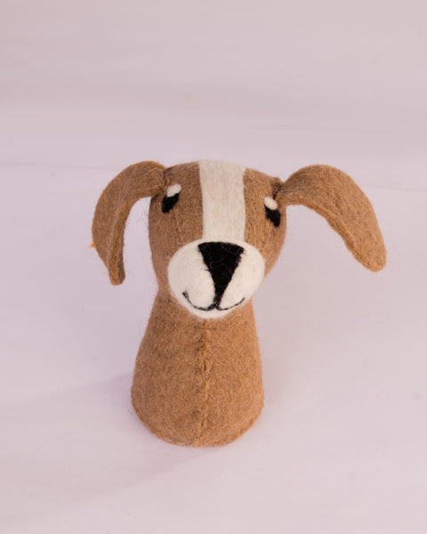 Floppy-Eared Wool-Felt Dog Figurine