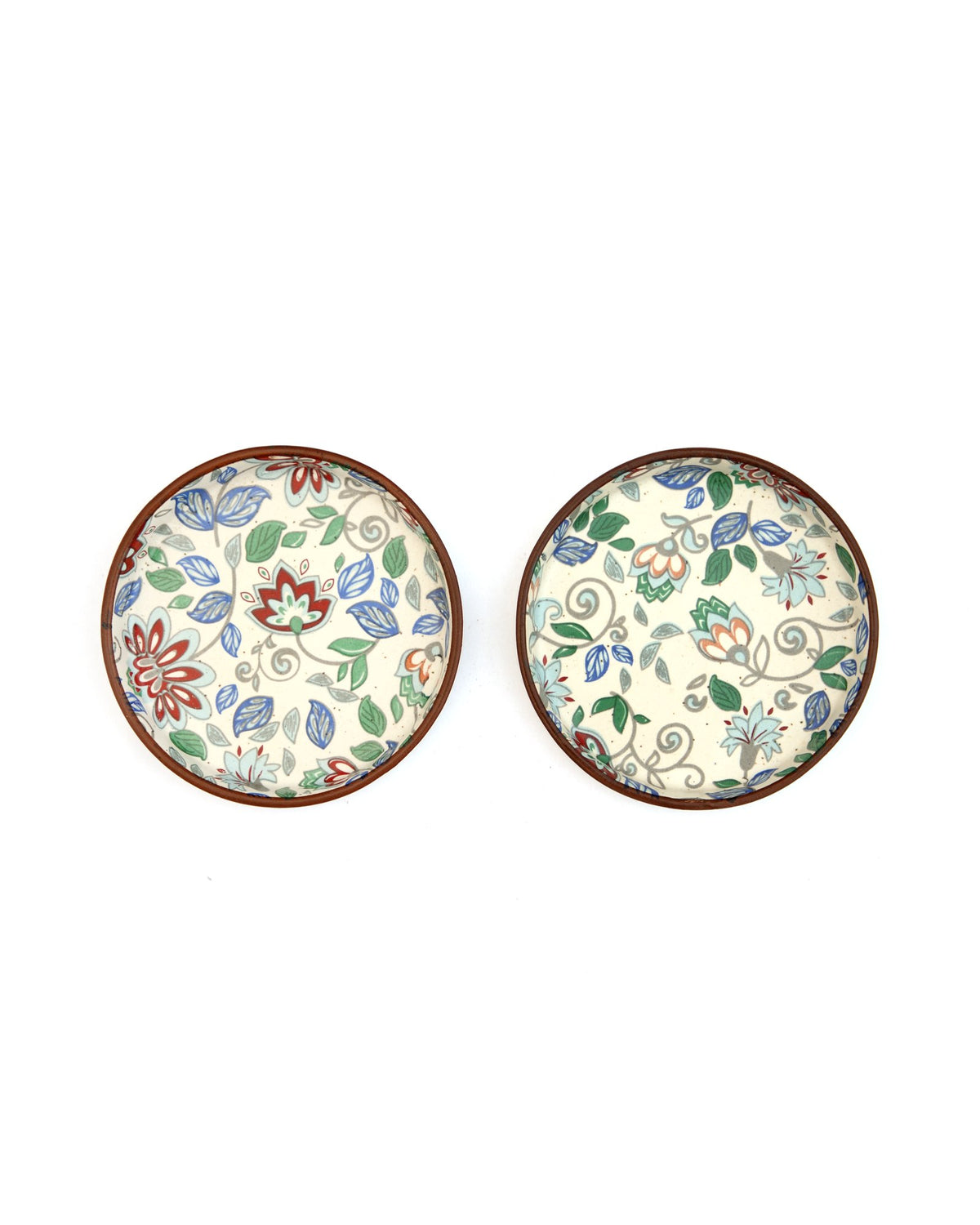 Floral Ceramic Coaster Pair - Blue Meadow by Modus & Mood