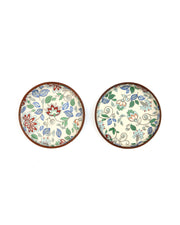 Floral Ceramic Coaster Pair - Blue Meadow