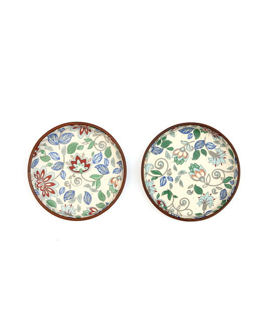 Floral Ceramic Coaster Pair - Blue Meadow by Modus & Mood