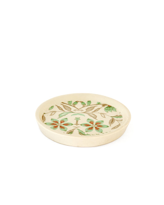 Floral Ceramic Coaster Pair - Sage Green - view 3 of 4